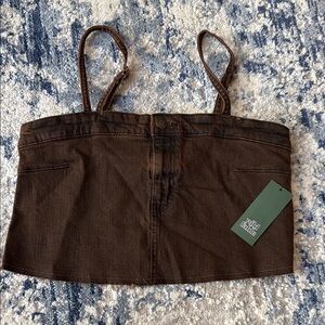 Brown Denim Crop Top